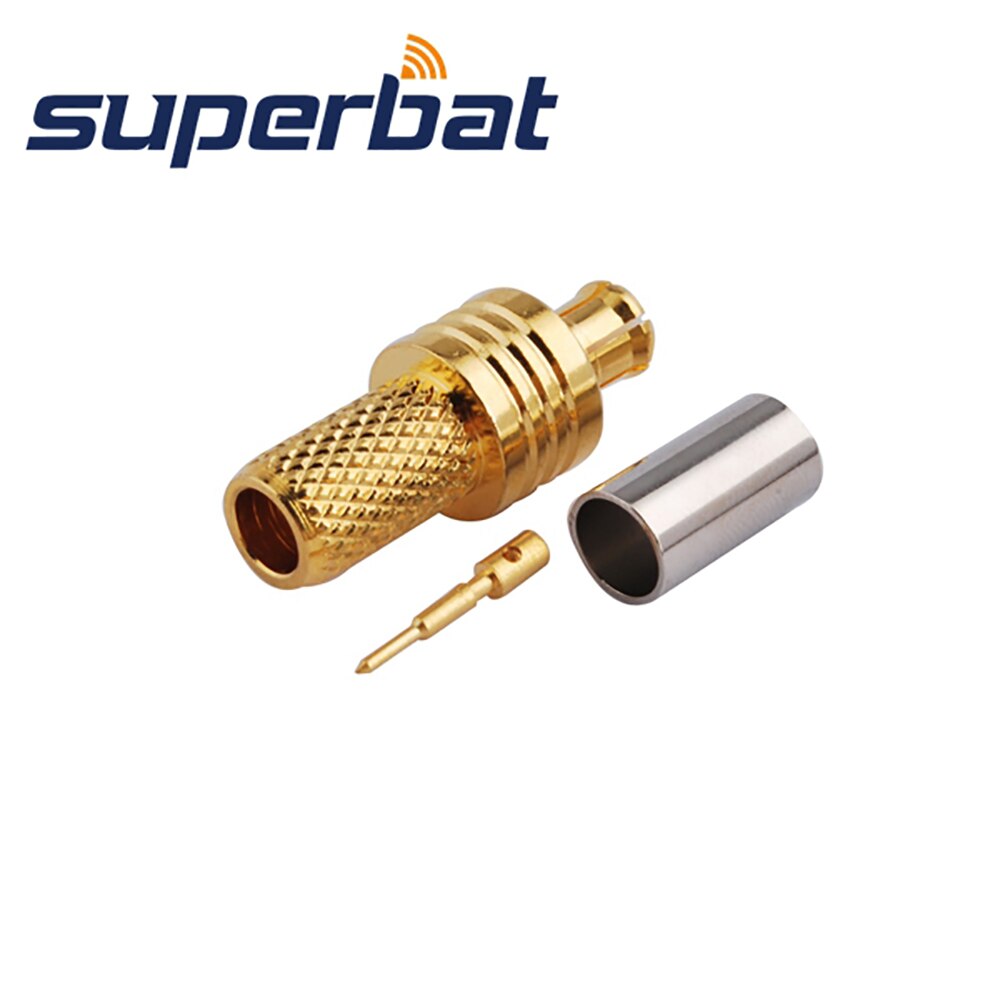 Superbat 10 stk mcx crimpplugg hann rf-kontakt til koaksialkabel lmr 195/rg58/rg142