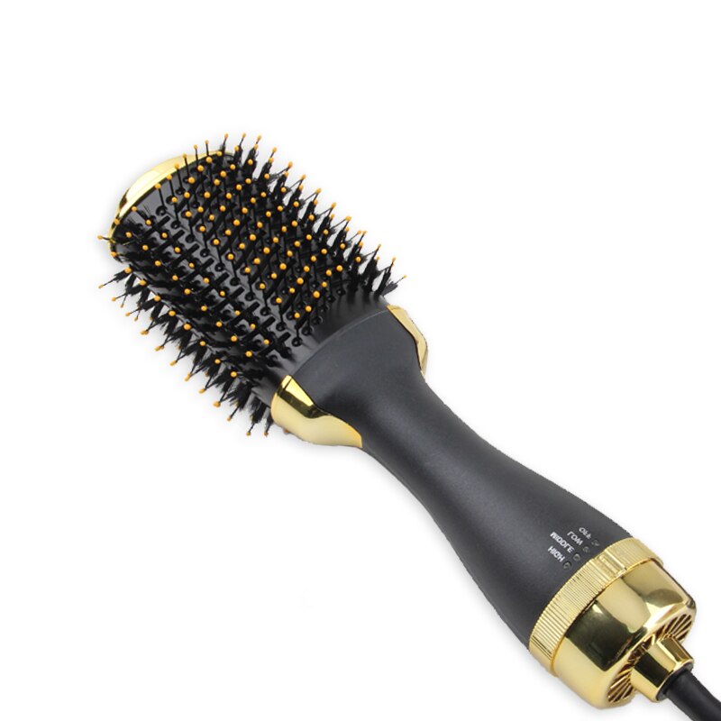 Air brush hårfön borste hårfön volumizer anti-skållnings negativ jonisk plattång borste salong fön: Guld 1 / Au