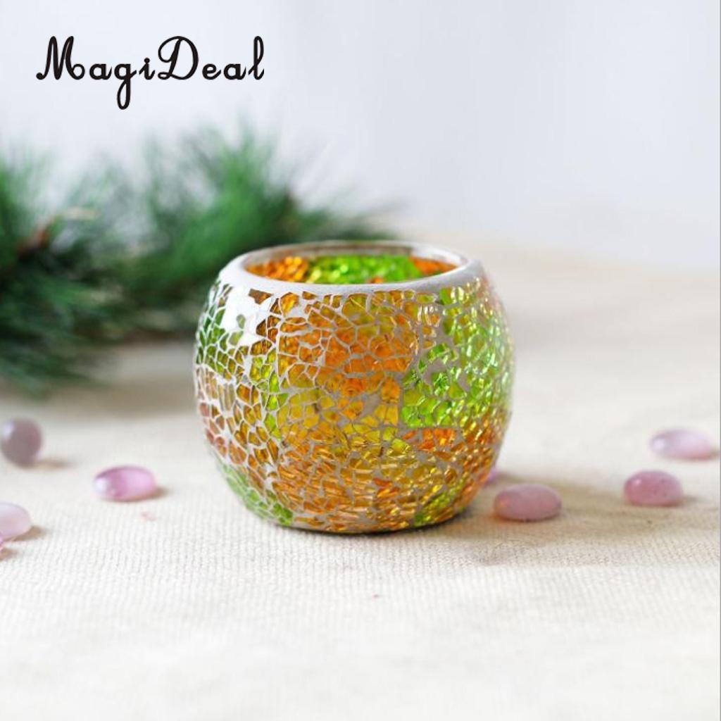 MagiDeal sortiert Marokkanischen Mosaik Glas Votiv Kerzenhalter Tee Licht Leuchter Kerzenhalter Heimat Dekor Tabletop Mittelpunkt