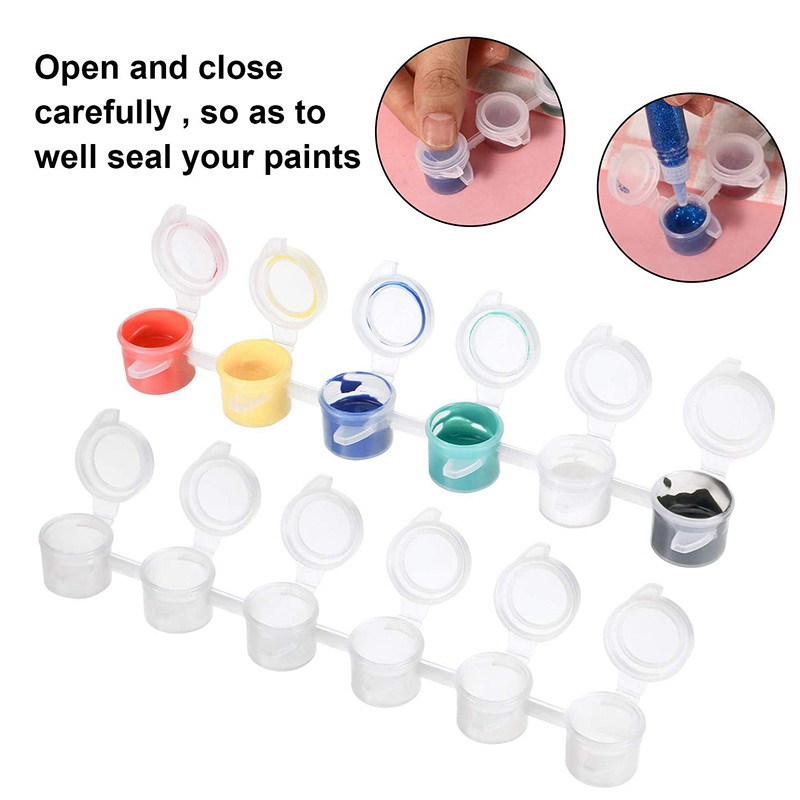 24 Strips Lege Verf Strips Verf Cup Potten Clear Storage Containers Schilderen Arts Ambachten Levert 144 Potten In Totaal