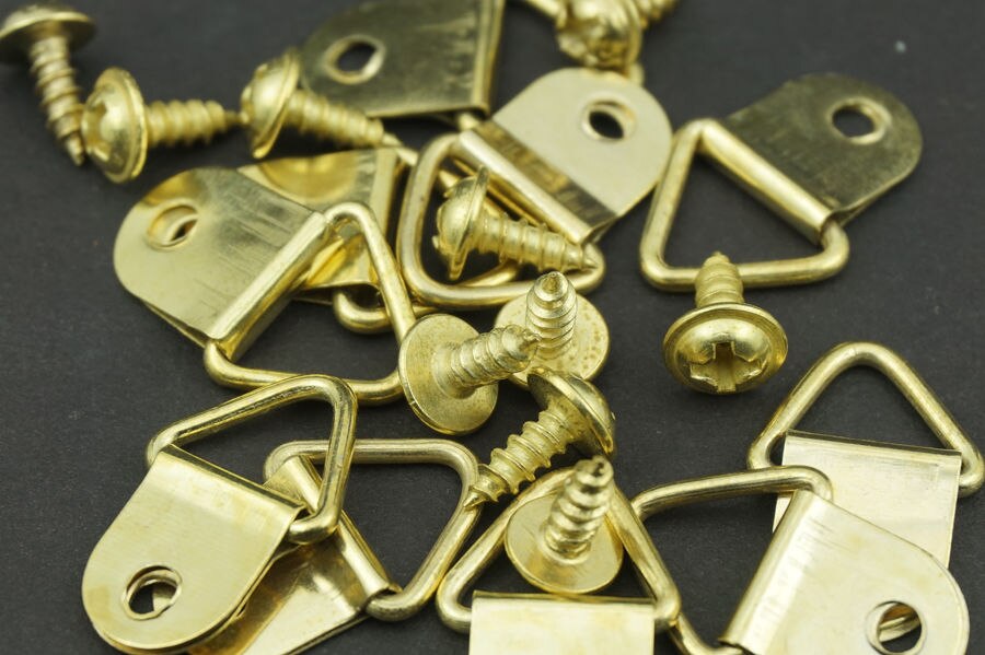 10 PCS/Lot D Ring Frame Hanger &amp; 10 Screws Paper Photo Frame Wall Picture Album DIY Hanging Rope Frame home decoration material