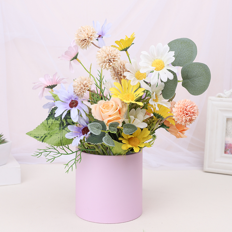 Caja de flores de 12x12cm, Cajas de redondas de cartón, decoración de embalaje de flores rosas para de boda, caja para envolver del Día de San Valentín