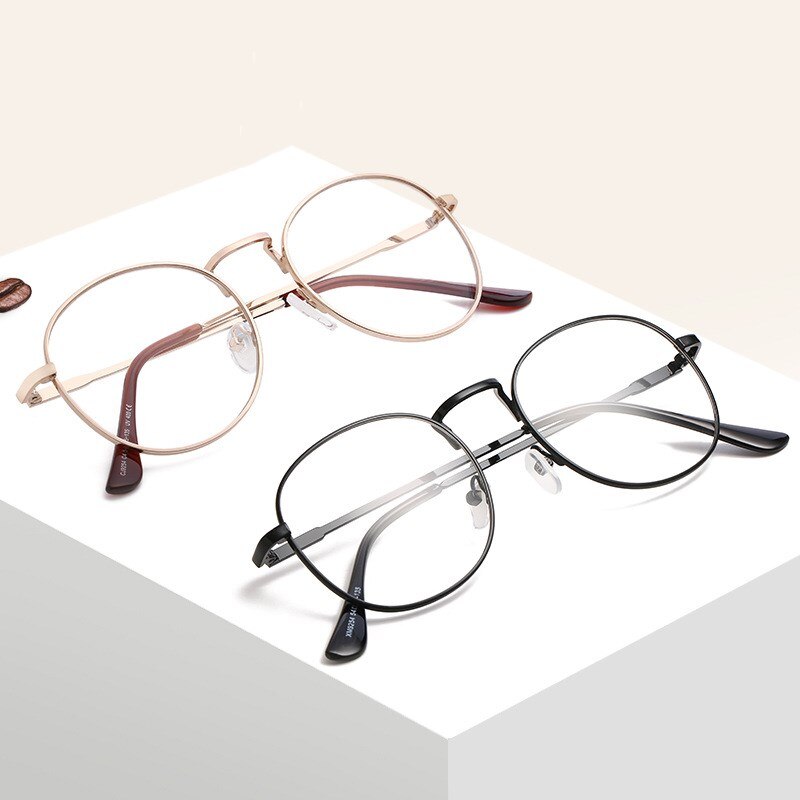 Vintage Metalen Brillen Anti-Blauw Licht Vrouwen Optiek Bijziendheid Bril Klassieke Mode Ronde Frame Bril Computer Mannen