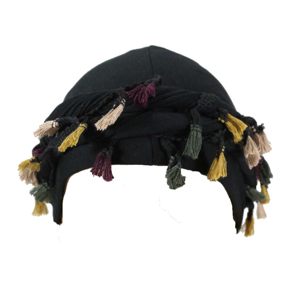 Babalet Halo Turban for Men Women Satin Lined Durag Head Wraps Skull Cap Pre-Tied Tassels Braid Beanie Vintage Twist Bonnet: Mint