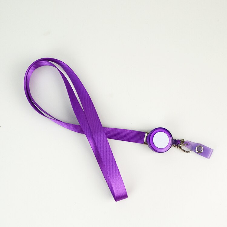 Infällbara nyckelband id-bricka hållare sjuksköterska badge hållare kreditkortshållare kawaii stationär nyckelring namnskylt korthållare: Lila