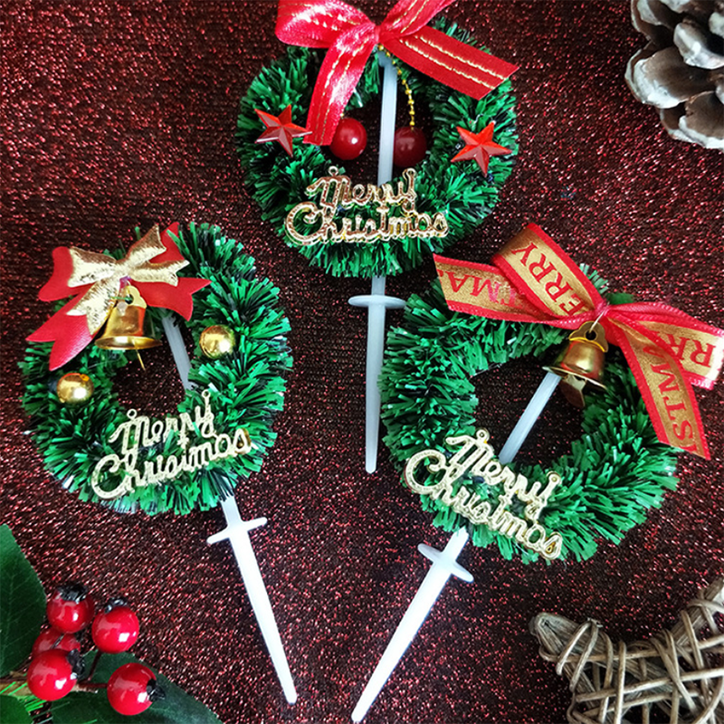 10Stck Weihnachten Kuchen Deckel Mini Weihnachten Baum Cupcake Deckel Ornamente Neue Jahr Weihnachten Party freundlicher Geburtstag Kuchen Dekor Liefert