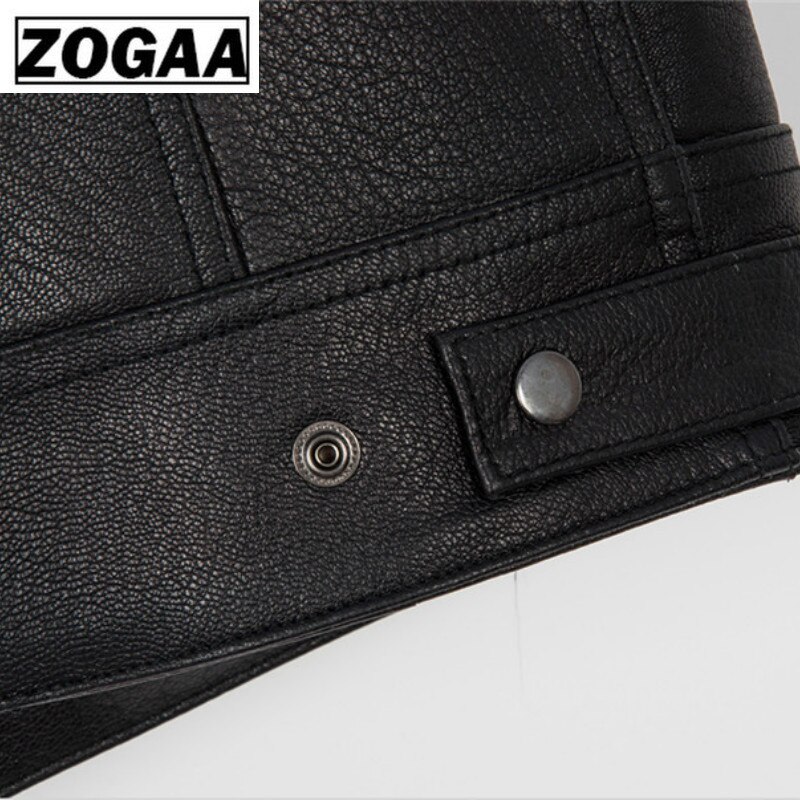 ZOGGA Männer Weste Schwarz Biker Motorrad Hip Hop Weste Männlichen Faux Leder Punk Solid Black Frühling Ärmellose Leder Weste