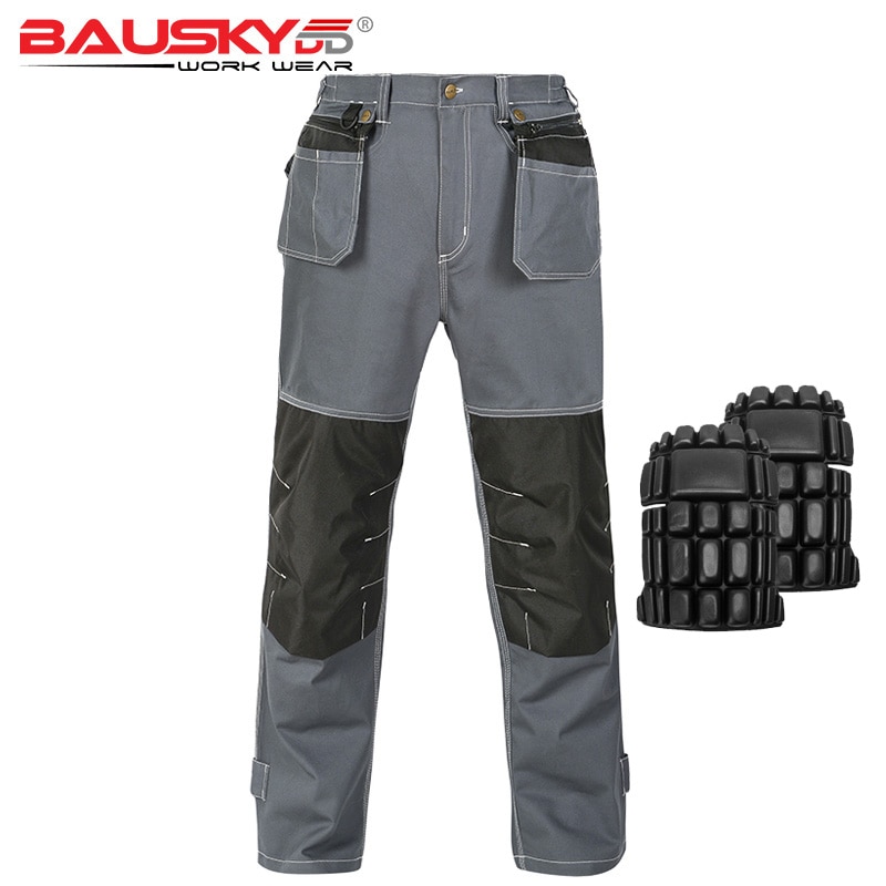 100% cotton multi pocket work pants with knee pad pants workwear trousers working clothes lightweight