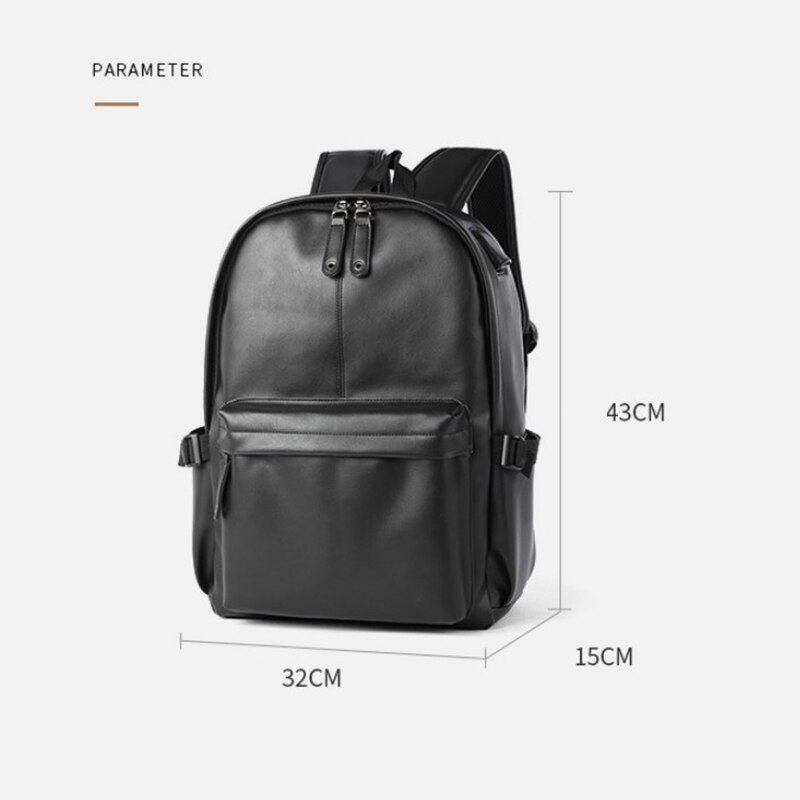 VORMOR Brand Men Backpack Leather School Backpack Bag Waterproof Travel Bag Casual Leather Book bag Male
