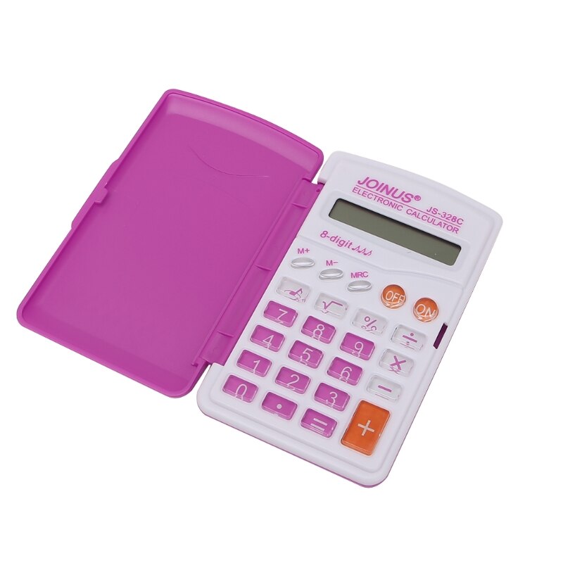 Brand and Mini Student Pocket Battery Powered 8-Digit Electronic School Office Calculator: Red
