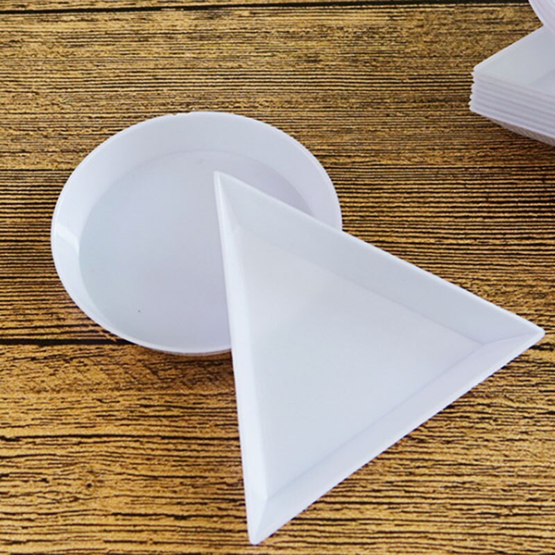 White tray round and triangular plastic tray 20Pcs for Pick up Gem Craft operation tools