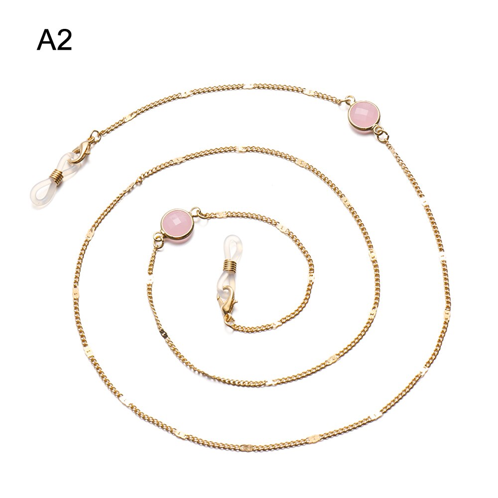 Collar de cadena para gafas de lectura, accesorios antideslizantes con colgante en forma de cadena para anteojos, de Metal, a la , novedad: A2