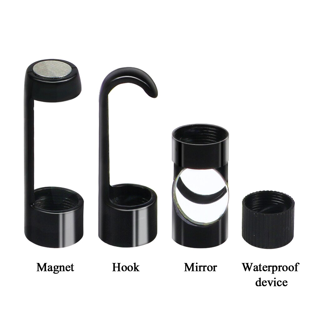 Juego de endoscopio inalámbrico con de gancho Flexible espejo de visión lateral magnético para cámara de 8mm, impermeable, inspección con Cable Flexible