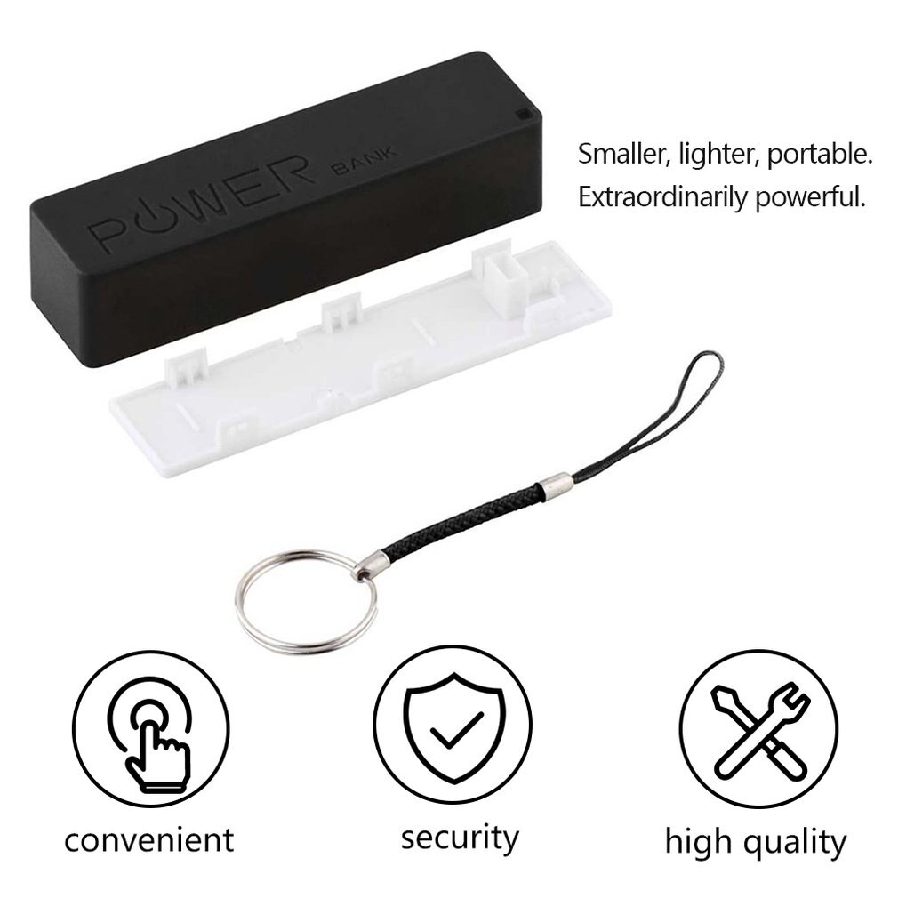 Heiße Neue 1Pc Tragbare Modische Parfüm Platz Geformt Handy, Mobiltelefon Energie fallen Kasten USB 18650 Batterie Abdeckung mit Schlüssel Kette für iPhone
