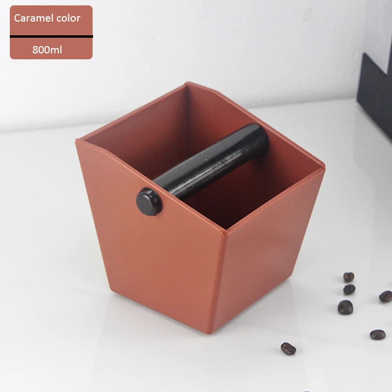 Caixa de batida de café, balde de lixo 800ml, antiderrapante, recipiente de grãos de café expresso, lixeira de café, acessórios de café: Preto