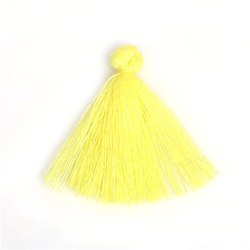 50 PC 27 MM Mini Polyester coton fil tissu gland bricolage pendentif bijoux clé faisant frange garniture artisanat glands accessoires de couture: Yellow