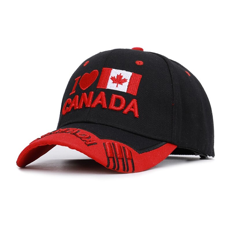 Cap 3d Embroidery Canada Maple Leaf Baseball Caps Cotton Adjustable Snap Back Hat Caps Casual Hats: RB1