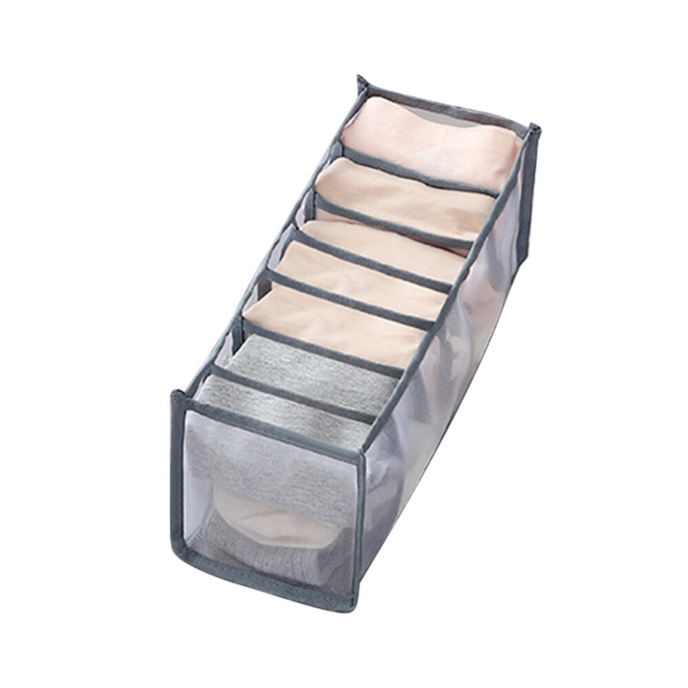 Washable Drawer Organizers Storage Box Case For Bra Ties Underwear Socks Scarf Drawer Organizers Divider Lidded Closet Organizer: Style2 - gray