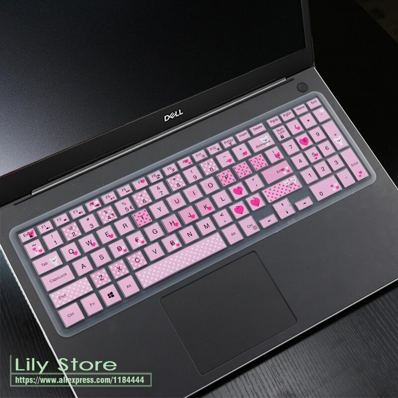 Laptop Notebook Silicone keyboard cover skin for Dell Inspiron I15 3567 3567 3559 3576 3583 3585 5566 5583 5584 15.6 inch: cartoonpink
