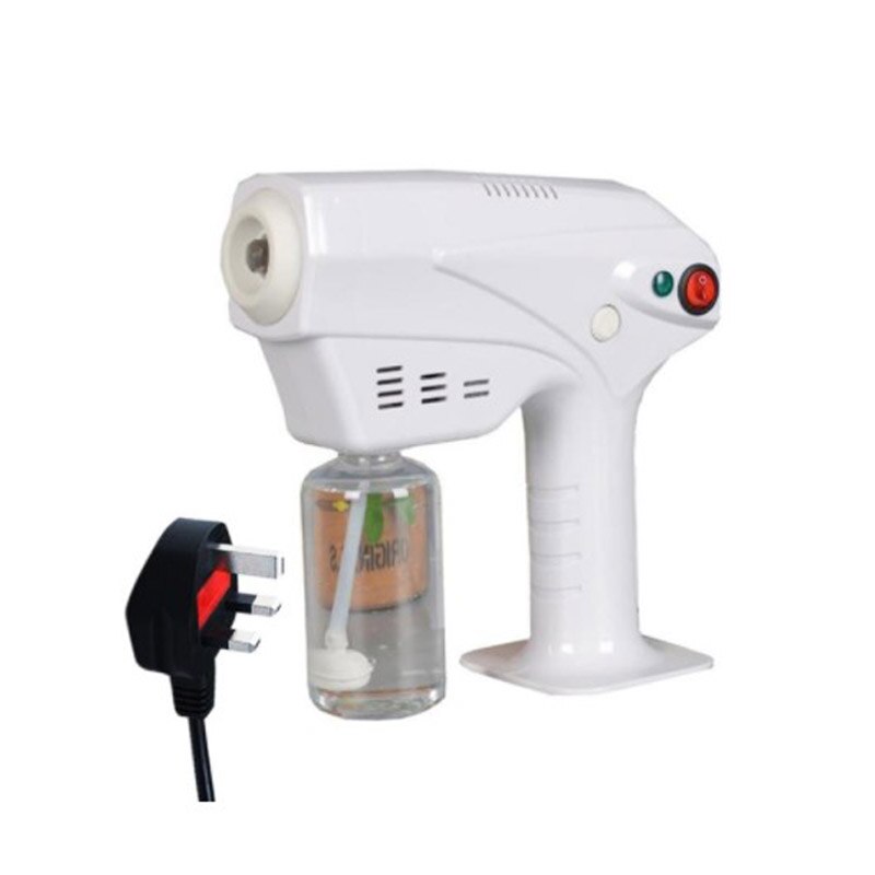 1200w 500ml blå lys nano damp pistol sprøyte tåke desinfeksjon hår spray maskin ultra fin vanntåke håndholdt forstøvning: Uk plug 220v