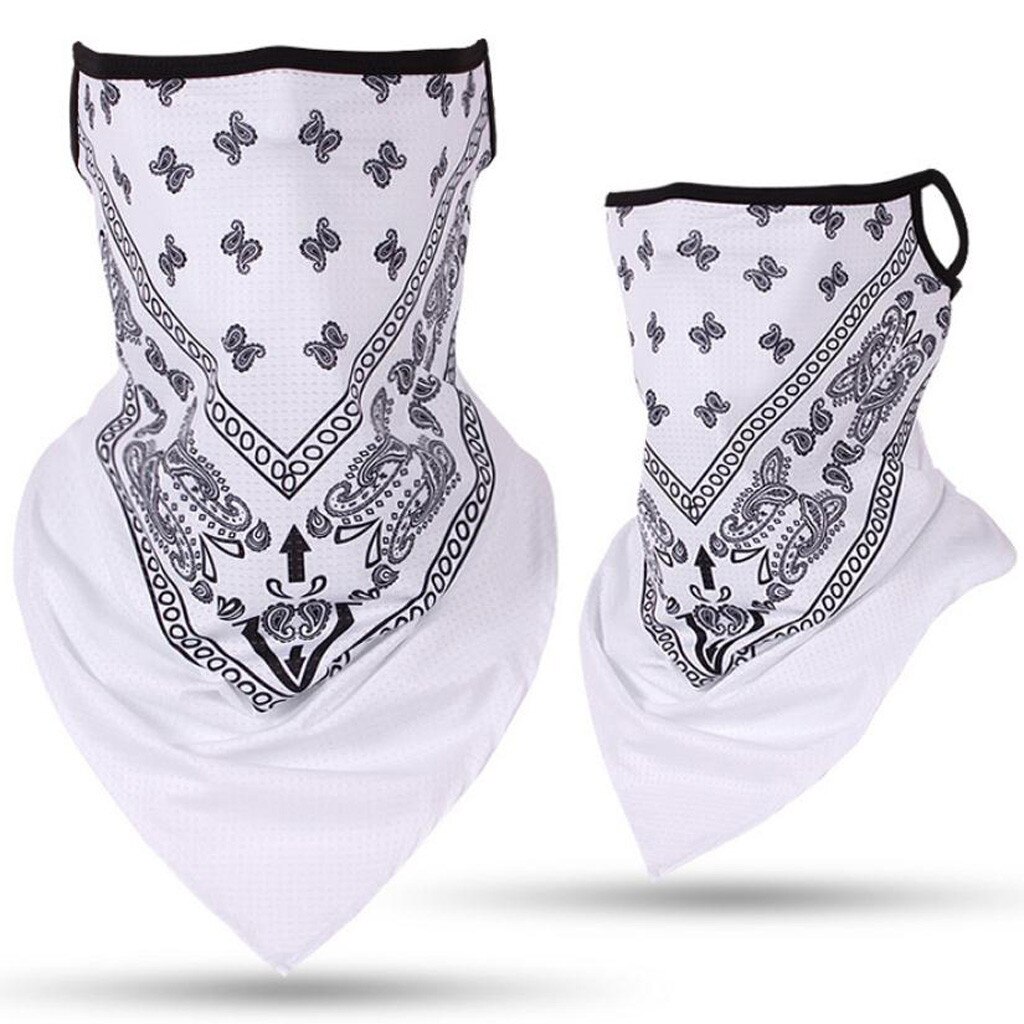 Tri-Angle Bandana Gezicht Shield Opknoping Oor Buis Sjaal Ice Zijde Nek Gaiter Cover Anti-Uv Glad Ademend Hoofdband Mannen masque