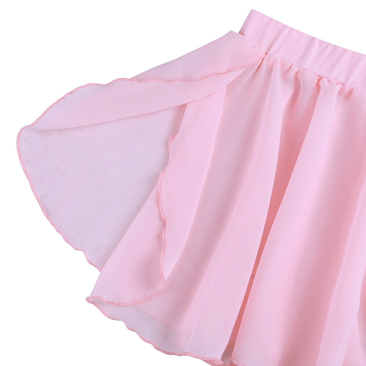 Barn jenter ballettskjørt dans grunnleggende klassisk chiffon mini pull-on omslagsskjørt ballerina kjole barn tutu ballett trikotkjole tenåringer