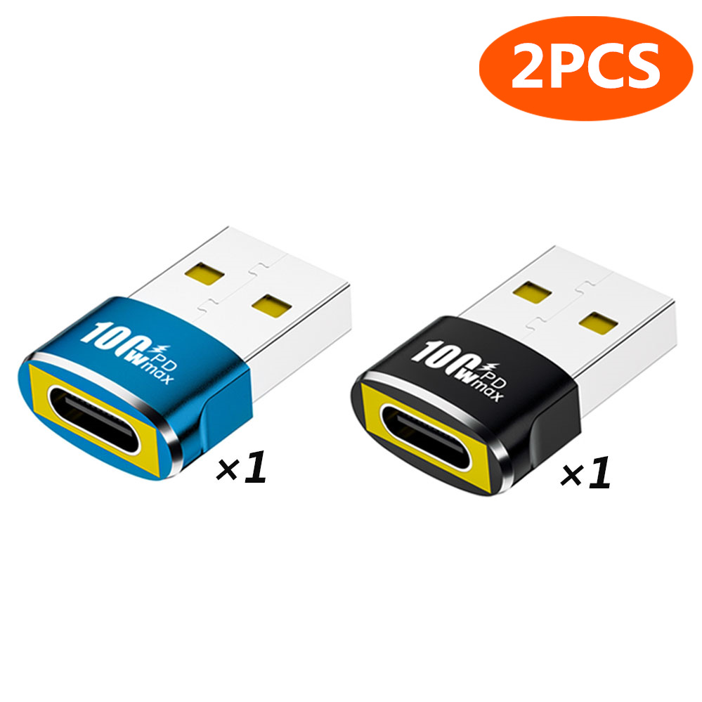 NNBILI PD 100W OTG Adapter USB to Type-C Converter USB-A Male To USB C Female Connector For Charging Data Transfer Wired Headset: black
