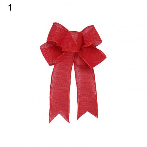 80%HOTDecorative Bows Xmas Theme Multi Patterns Christmas Tree Hanging Bowknot Decoration for Decoration: 1