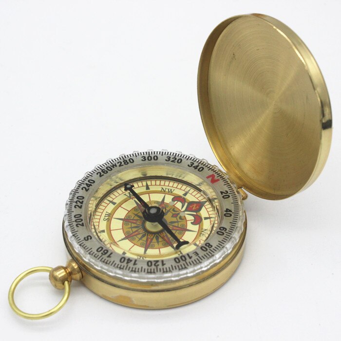 Gold Compass Container Camping Hiking Pocket Brass Golden Compass Portabl... – Grandado