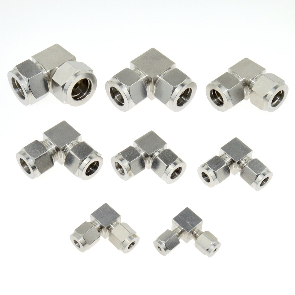 Stainless Steel 304 Compressor Double Ferrule Connector 6mm 8mm 10mm 12mm 1/4" 1/2" Pipe Tube Coupler Air Compression Fitting