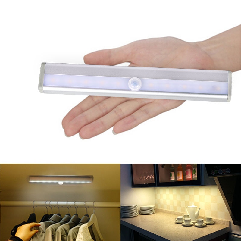 Led Nachtlampje Pir Motion Sensor Closet Cabinet Light Wireless Night Lamp Keuken Trap Verlichting Luminaria Batterij