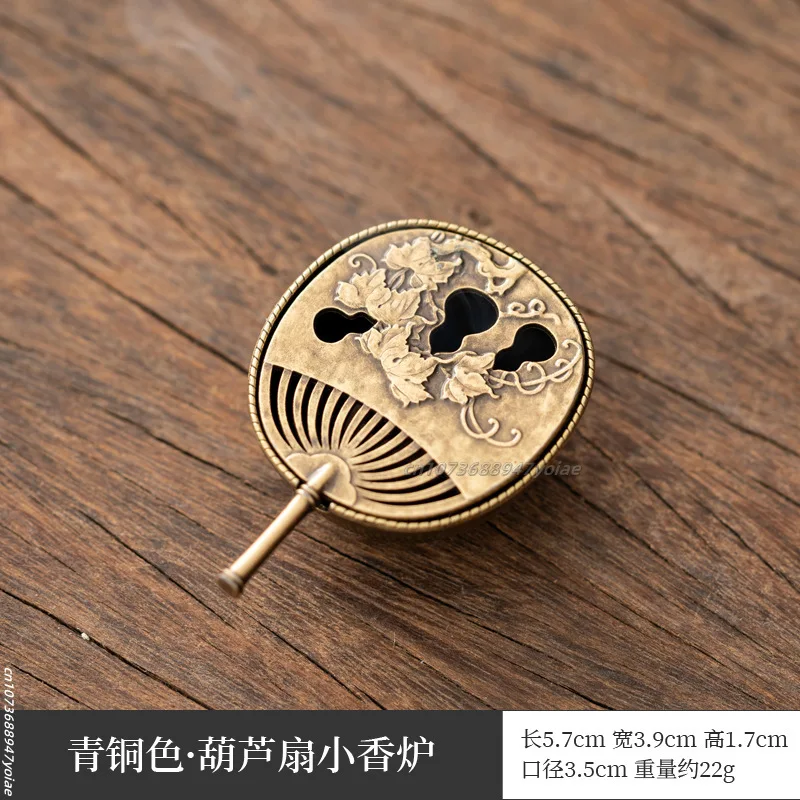 Antique Pocket Dragon Phoenix Incense Burner Hollow Incense Mini Ornaments Chinese Ancient Tea Desk Decor Office Decoration: Orange