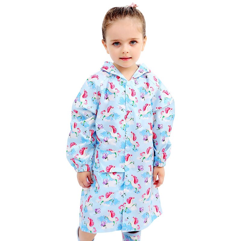 Paraguas para niños, chubasquero para niños con dibujos animados, chubasquero infantil para niños y niñas, impermeable primario para bebés, elástico sl: Blue-Tianma / XXL