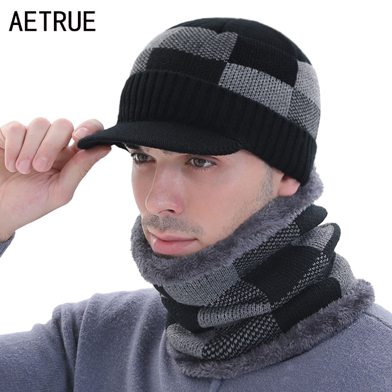 Skullies pipot miesten talvihatut miehille huivi neulottu hattu lippalakki naisten talvi pipo hattu uros homme gorro bonnet baseball lippalakit