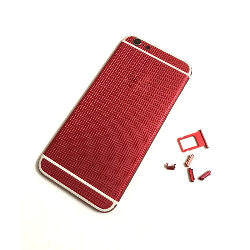 100% testowane gwarancji obudowa dla iphone 6 tylna pokrywa podwozia bliski rama baterii drzwi kolorowe z karty tacy i przyciski: Red small block