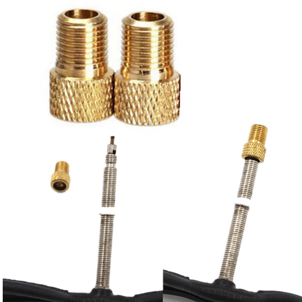 2Pc Brass Valve Adaptor Bicycle Valve Converter Mountain Bike Pump Connector Adapter Alloy Bike Accessorie D10