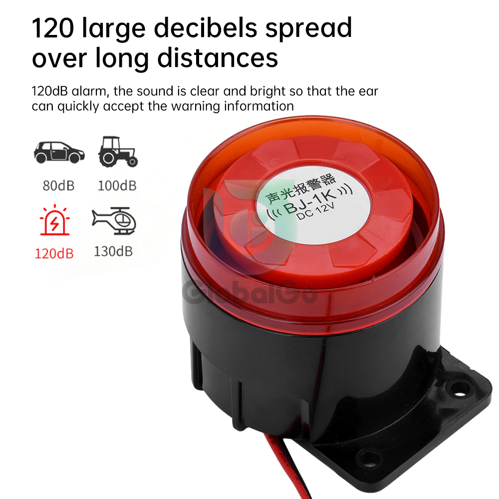 BJ-1K bedrade mini geluidsalarm sirene hoorn 12V 24V 220V hoge decibel geluid en licht elektronische zoemer anti-diefstal hoorn