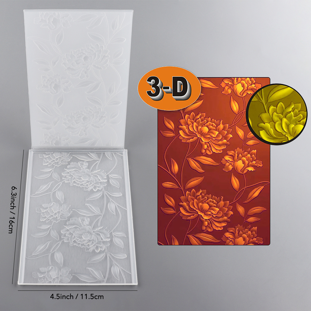 Carpeta de estampado 3D, globo, mariposa, flor, borde de hojas, plantilla de rejilla para decoración de álbum de recortes DIY, tarjeta de papel con textura adicional 2025: Gris claro