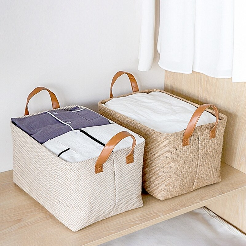 Folding Storage Basket Foldable Linen Storage Box Bins Fabric Organizer Organize Office Bedroom Closet Toys Laundry Basket