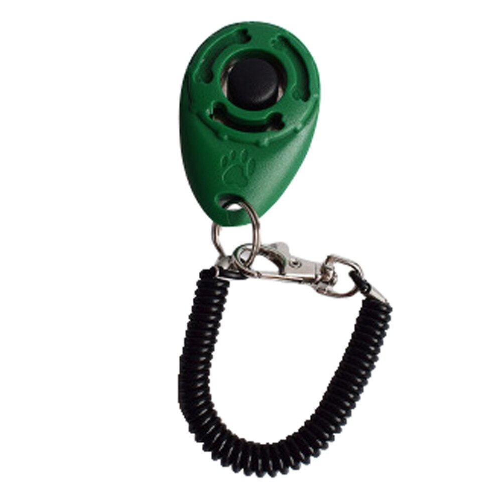 1 Pcs Pet Cat Dog Training Clicker Plastic Dogs Click Trainer Aid Too Adjustable Wrist Strap Sound Keychain Dog Repeller #Y5: Green