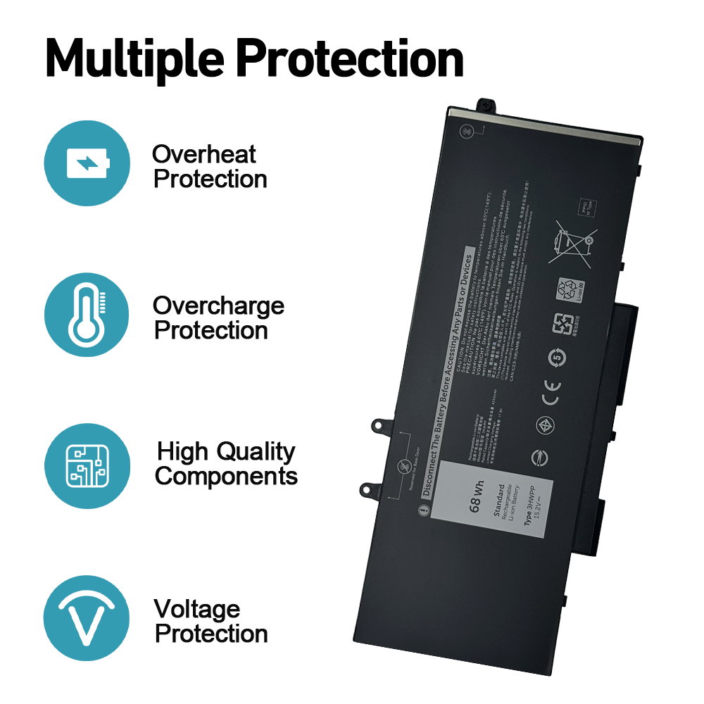 3HWPP 68WH batería del ordenador portátil para DELL Latitude 5401 5501 5410 5411 5510 5511 1VY7F N2NLL P80F003 precisión 3541 3551