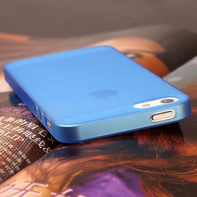 Capa para iphone 5S ultra fina preta azul vermelho, de cores matte doces para iphone 5 5S se