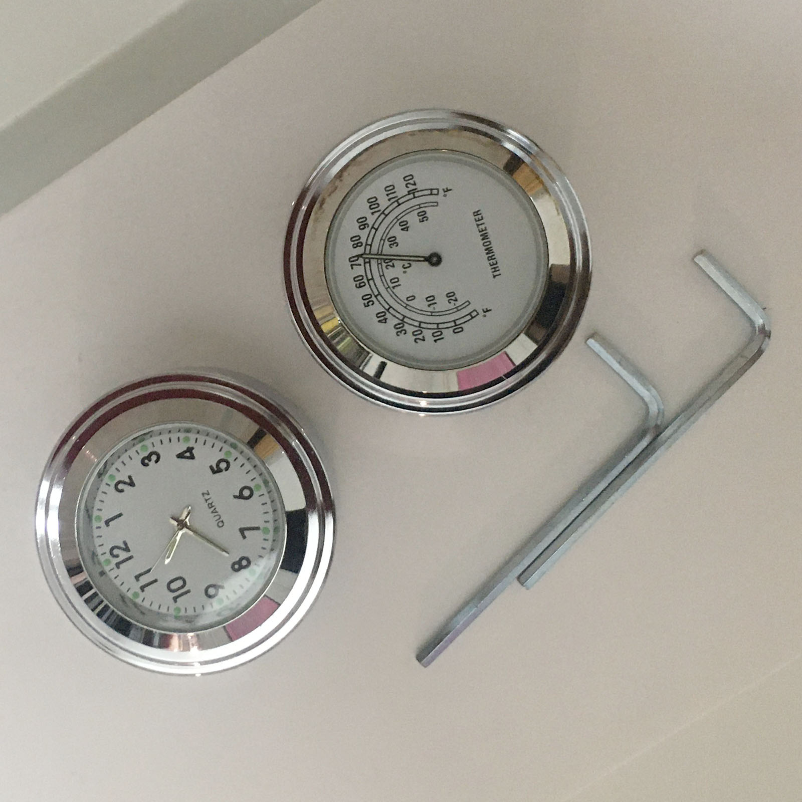 Horloge de guidon de moto adaptée pour Harley, Honda, Yamaha, 7/8 po, 1 po, Therye.com
