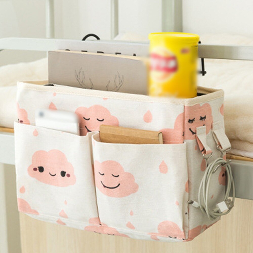 Bedside Hanging Organizer Pocket Storage Bag Wardrobe organizer Canvas Bedroom Bathroom Magazine tote Storage Organizador Pouch