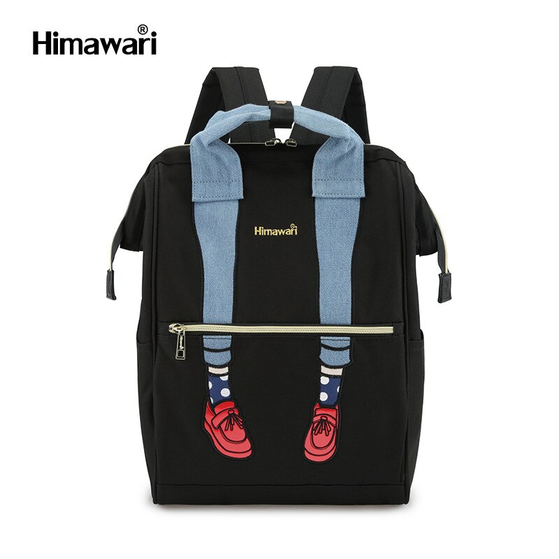 Sac à dos mignon en forme de jambe pour femmes Style japonais femmes sac à dos multicolore mignon sacs d'école pour les filles femmes sac à dos: Black