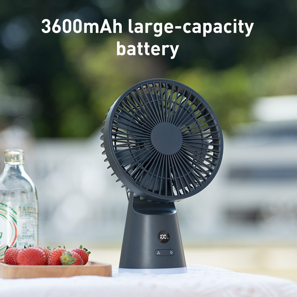 Vvissko Usb Bureauventilator Sterke Luchtstroom & Stille Werking Drie-Speed Wind Mini Tafelventilator 3600Mah Voor Thuiskantoor Slaapkamer