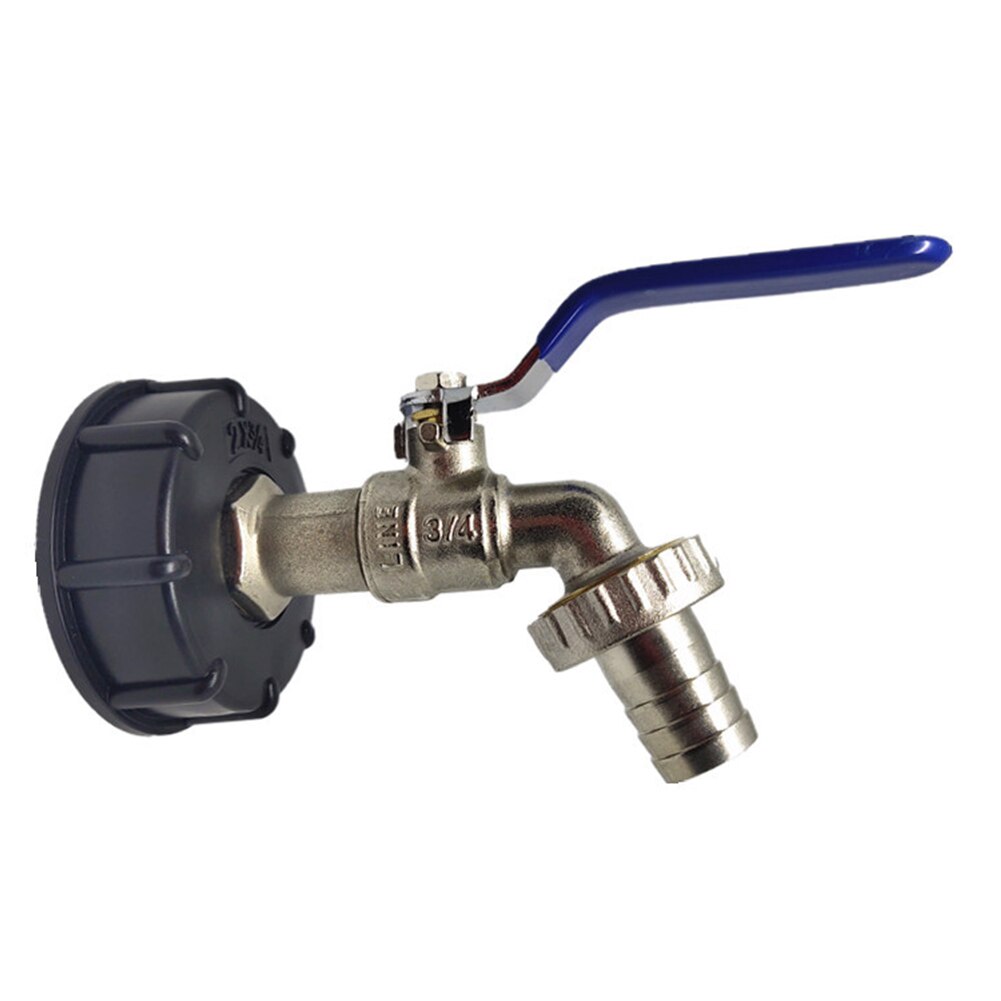 Conector adaptador de rosca para grifo de latón de 1/2 pulgadas para depósito de agua IBC de jardín, grifo de seguridad de respaldo para control de flujo fino: 3 4inch Brass