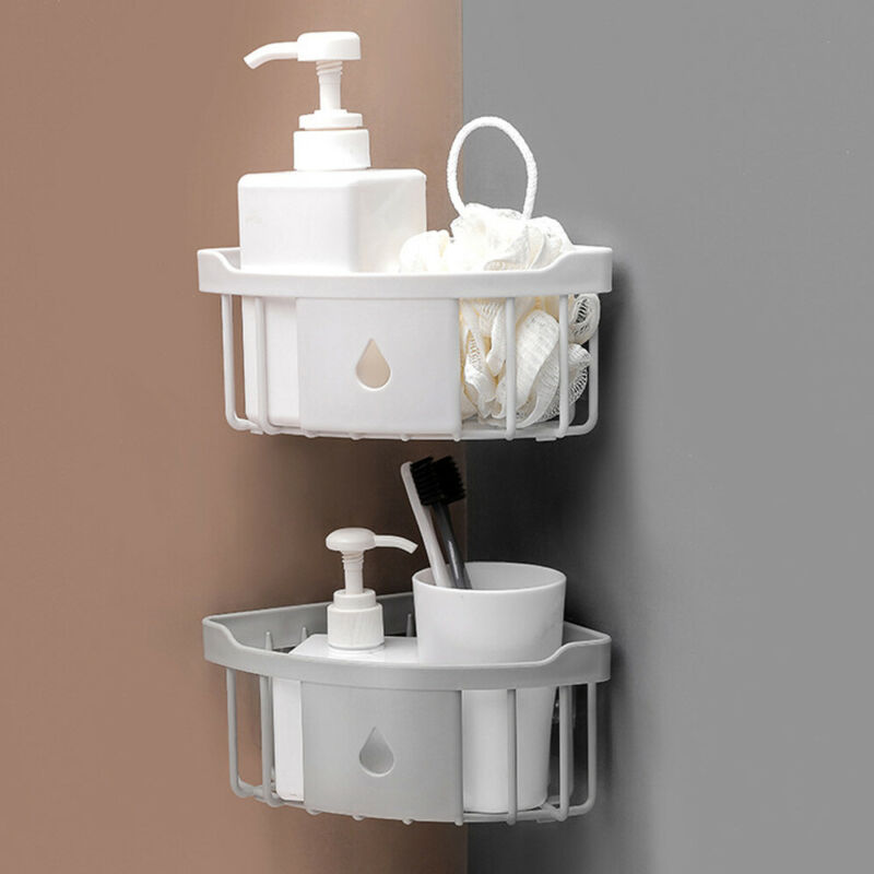 Plastic Bathroom Shelf Organizer Snap Up Corner Shelf Caddy Bathroom Corner Shelf Shower Storage Wall Holder Shampoo Holder