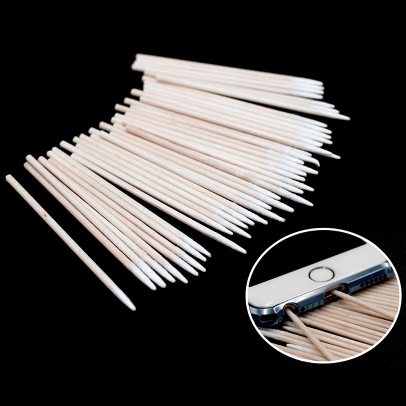 100Pcs Cotton Disposable Stick Clean Tool for AirPods Earphone Phone Charge Port PXPA