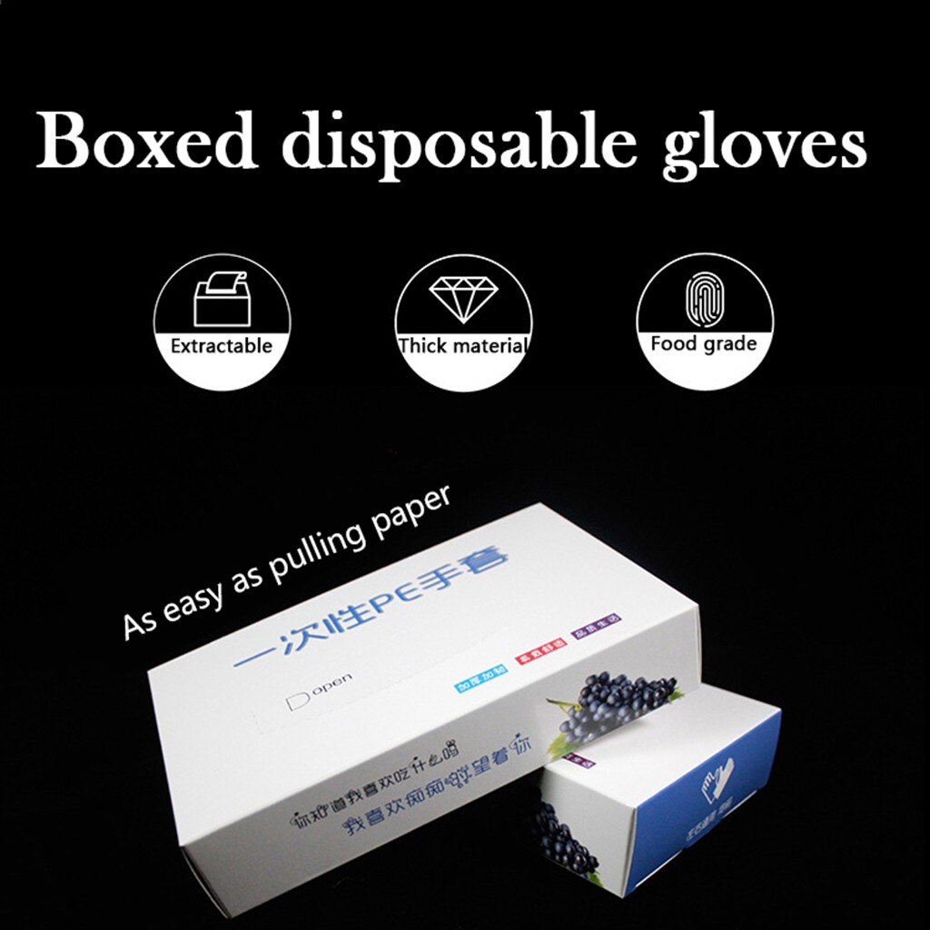 200Pc Kunststoffen Duidelijke Wegwerp Handschoenen Voor Restaurant Keuken Voedsel Huishouden Sanitair Wegwerphandschoenen Keuken Accessoires Z61